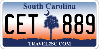 SC license plate CET889