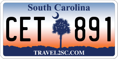 SC license plate CET891