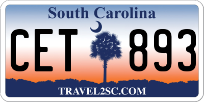 SC license plate CET893