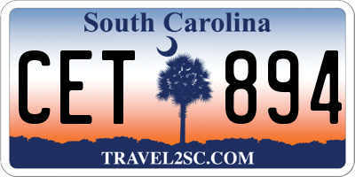 SC license plate CET894