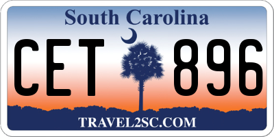 SC license plate CET896