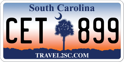 SC license plate CET899