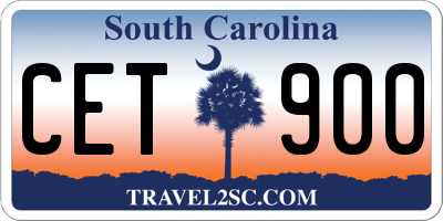 SC license plate CET900