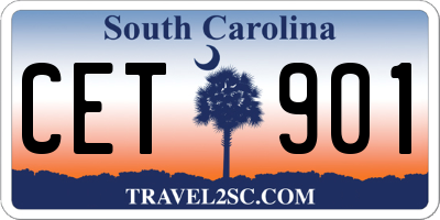SC license plate CET901