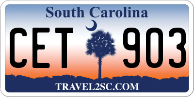 SC license plate CET903