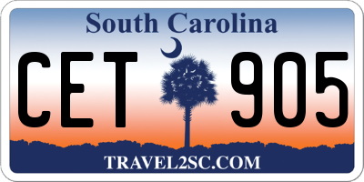 SC license plate CET905