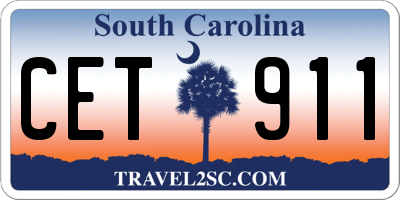 SC license plate CET911