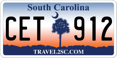 SC license plate CET912