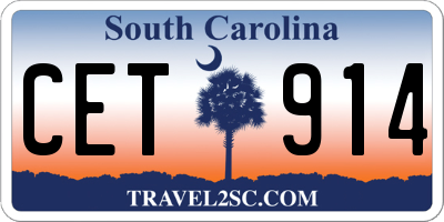 SC license plate CET914