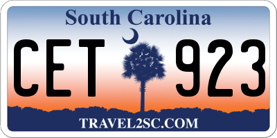SC license plate CET923