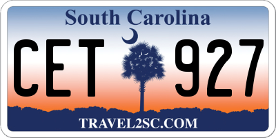 SC license plate CET927