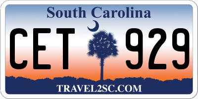 SC license plate CET929