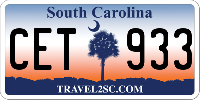 SC license plate CET933