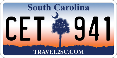 SC license plate CET941