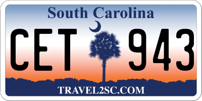 SC license plate CET943