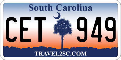 SC license plate CET949