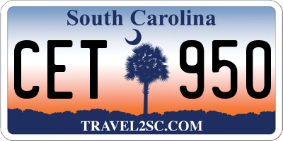 SC license plate CET950