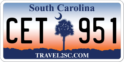 SC license plate CET951