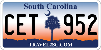 SC license plate CET952