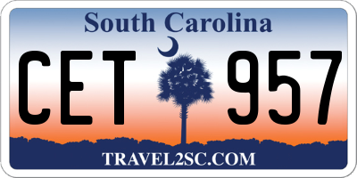 SC license plate CET957