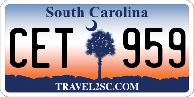 SC license plate CET959