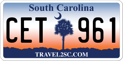SC license plate CET961