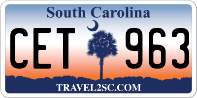 SC license plate CET963