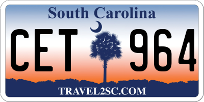 SC license plate CET964