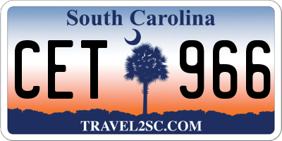 SC license plate CET966