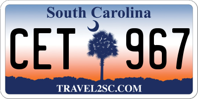 SC license plate CET967