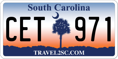 SC license plate CET971