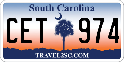 SC license plate CET974