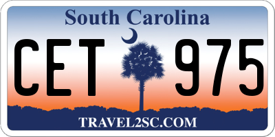 SC license plate CET975