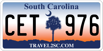 SC license plate CET976