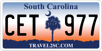 SC license plate CET977