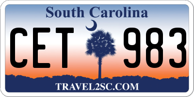 SC license plate CET983