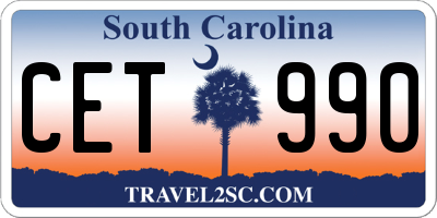 SC license plate CET990