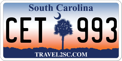 SC license plate CET993