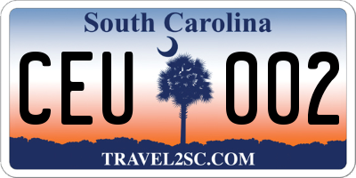 SC license plate CEU002