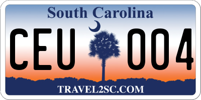 SC license plate CEU004