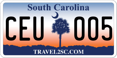 SC license plate CEU005