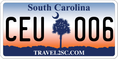 SC license plate CEU006