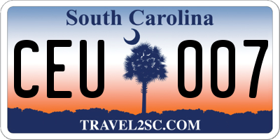 SC license plate CEU007