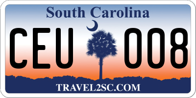 SC license plate CEU008