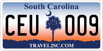 SC license plate CEU009