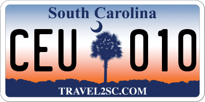 SC license plate CEU010