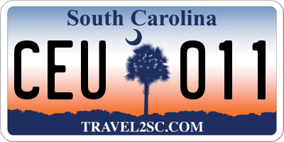 SC license plate CEU011