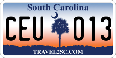 SC license plate CEU013