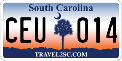 SC license plate CEU014