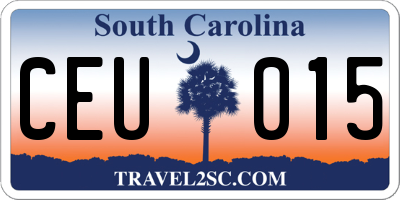 SC license plate CEU015